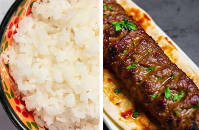 Beef Seekh Kabab with Rice