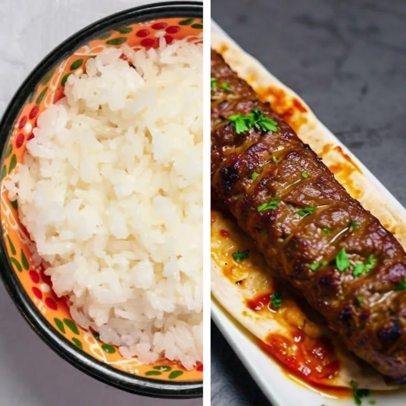 Beef Seekh Kabab with Rice