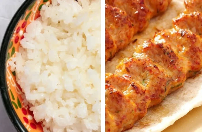 Chicken Seekh Kabab With Rice