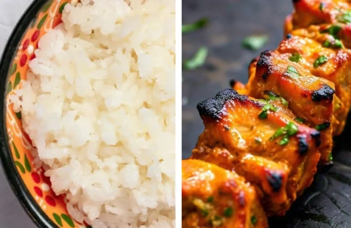 Chicken Tikka with Rice 6 Pcs