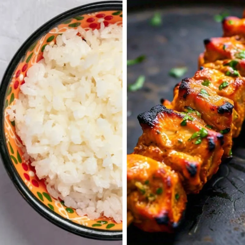 Chicken Tikka with Rice 6 Pcs