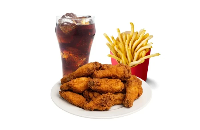 Chicken Wings Combo with Fries and Drink 4 Pcs