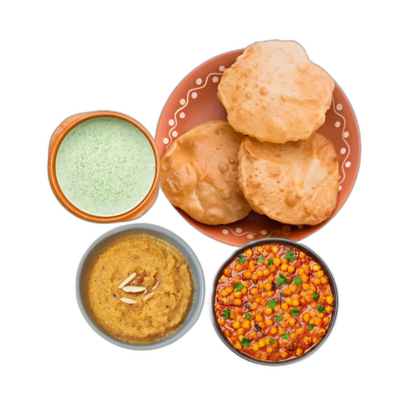 Halwa Puri with Chanay